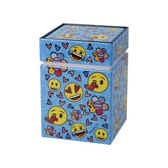 Tea tin emoji® by BRITTO® - "Always Happy" 7,50 / 7,50 / 11 cm, R. Britto, Goebel