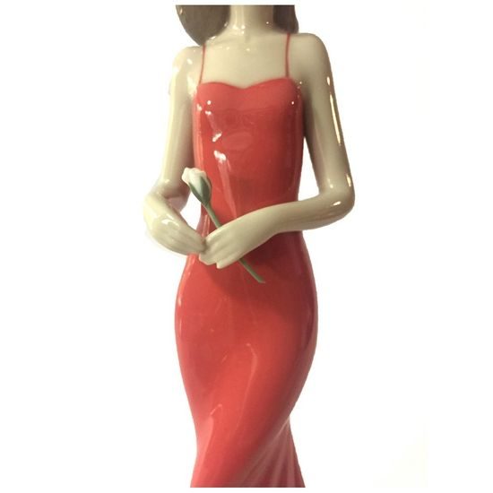 Elegantní s bílou růží, 29 x 10 cm, NAO porcelánové figurky