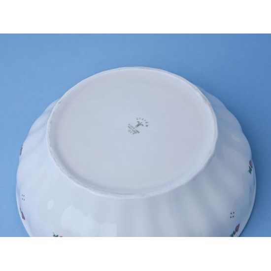 Mísa válcová 22,5 cm, Benedikt červené kvítí + zelená, G. Benedikt 1882