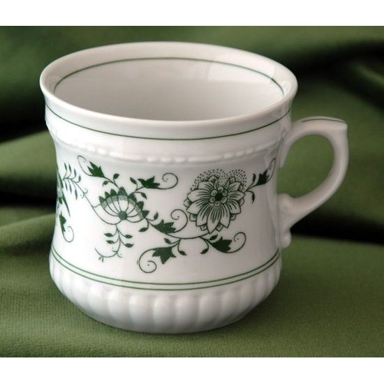 Hrnek Perlový velký 370 ml, zelený cibulák, Český porcelán a.s. (2.j.)