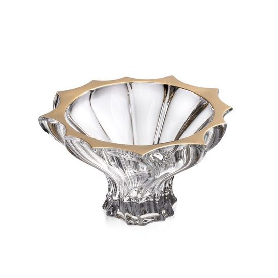 Křišťálová mísa Plantica, Zlatá linka, 15 cm, Aurum Crystal