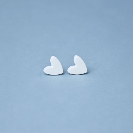 Earrings: White Hearts, Porcelain Jewels Studio Mallys