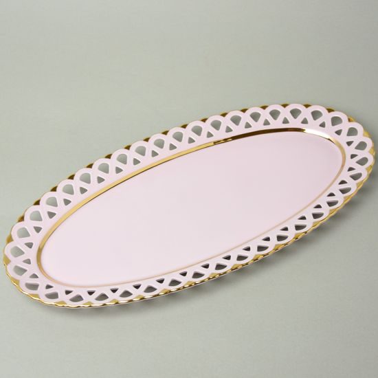 Mísa oválná 42 x 22 cm, Byzant 403, Růžový porcelán z Chodova