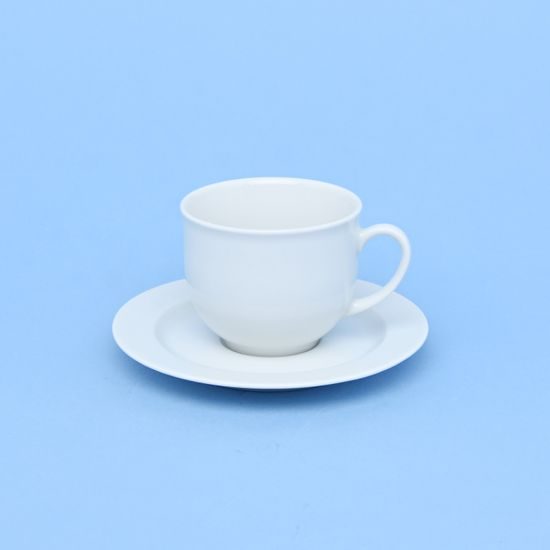 Cup 165 ml plus saucer 135 mm, Opal white, Thun 1794 Carlsbad porcelain