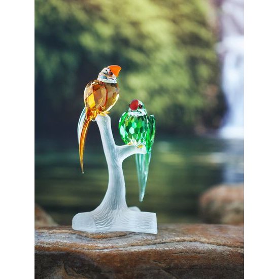 Parrot on Branch 103 x 54 mm, Crystal Gifts and Decoration PRECIOSA