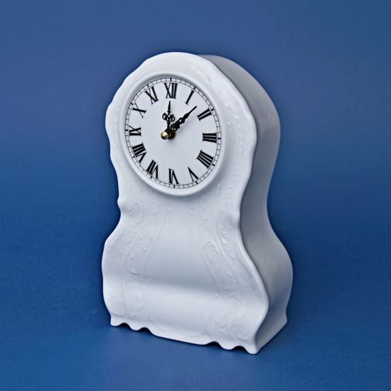 Hodiny krbové 22 cm, Thun 1794, karlovarský porcelán, BERNADOTTE bílá