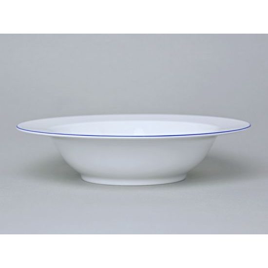 Plate deep 22 cm (450 ml), ELLA blue stripes, Thun 1794, karlovarský porcelán