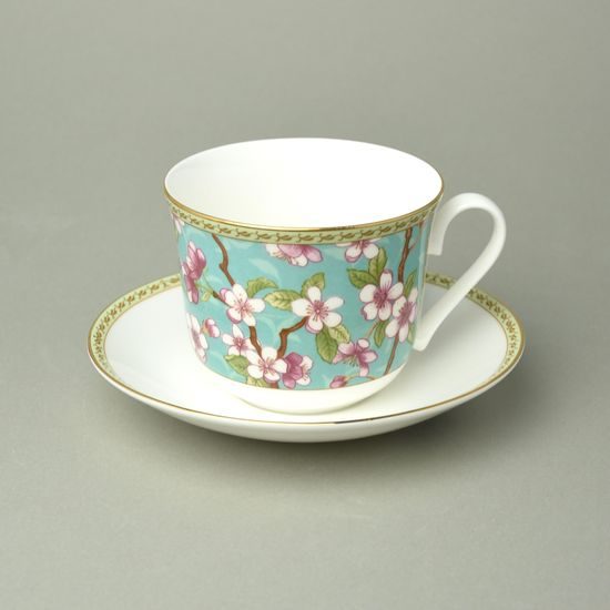 Cherry blossom: Cup 420 ml and saucer 17 cm, Roy Kirkham fine bone china