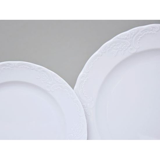 Plate set for 6 persons, 26 cm dining plate, Opera white, Cesky porcelan a.s.