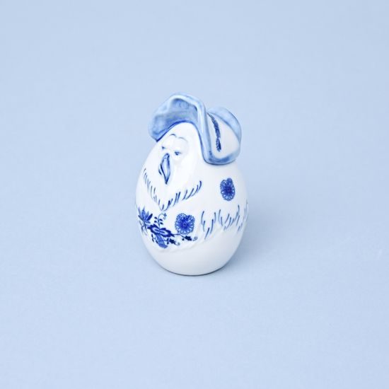 Egg Hen with hat 7,3 cm, Original Blue Onion Pattern