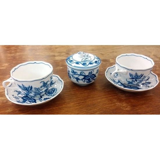 Set of coffee cups + sugar bowl in giftbox, Original Blue Onion Pattern