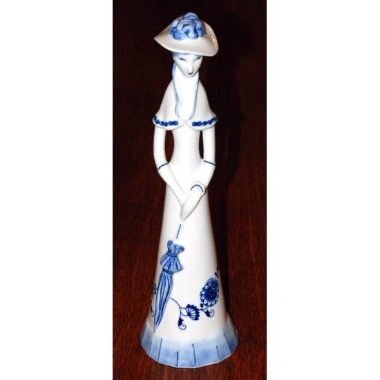 Lady with umbrella 30cm, Original Blue Onion Pattern, QII