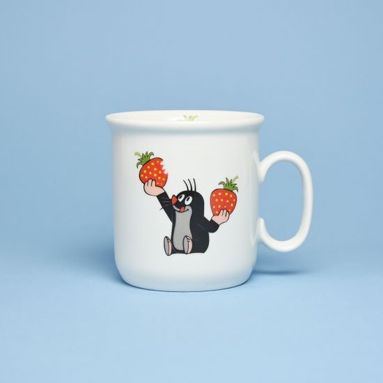 Mug Mole and strawberry by Zdenek Muller 0,2 l, Thun 1794 Carlsbad porcelain