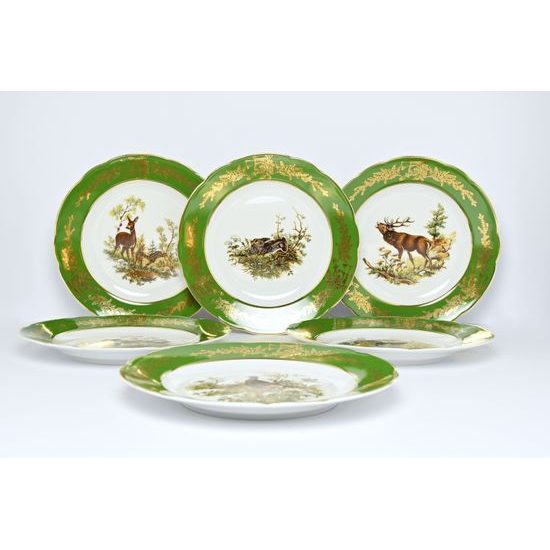 Plate - Dinner set for 6 pers., 25 cm, Mary-Anne, Green Hunter, Leander 1907