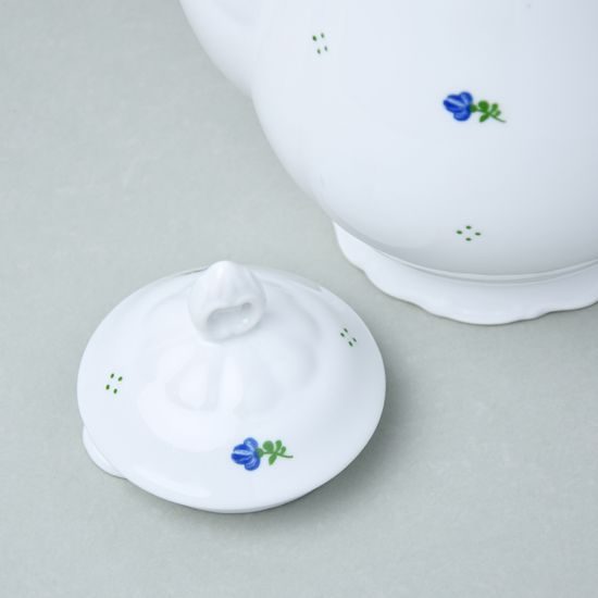 Coffee pot 1,15 l, Verona blue flowers + green, G. Benedikt 1882