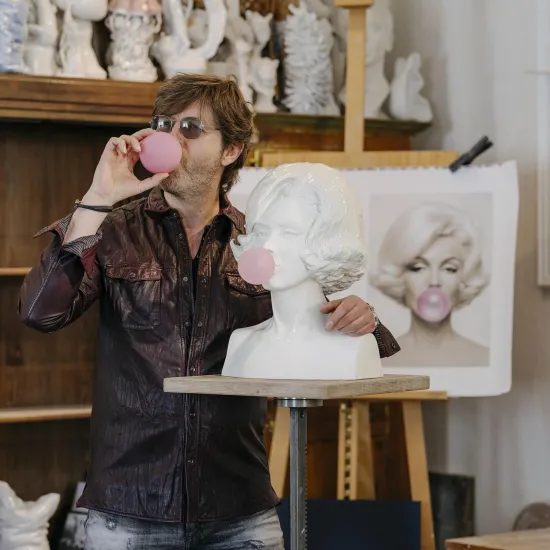 Hrnek Henkel 100 mm 500 ml, Marilyn Monroe se zlatou bublinou, Míšeňský porcelán