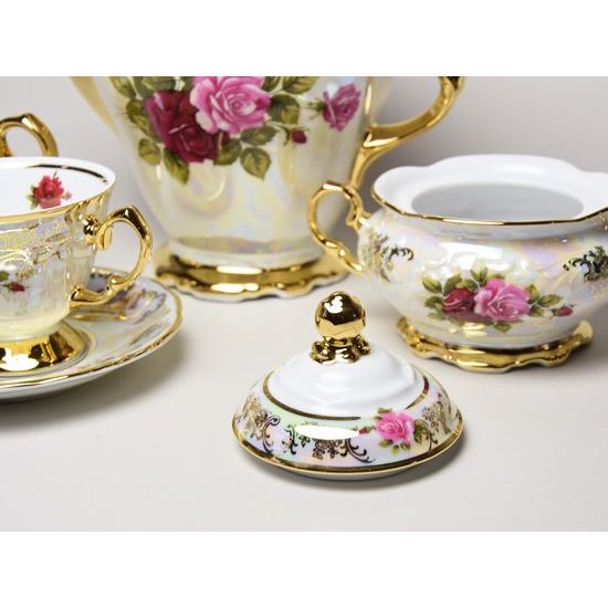 Coffee set for 6 pers., Cecily - Rose, Frederyka Carlsbad porcelain
