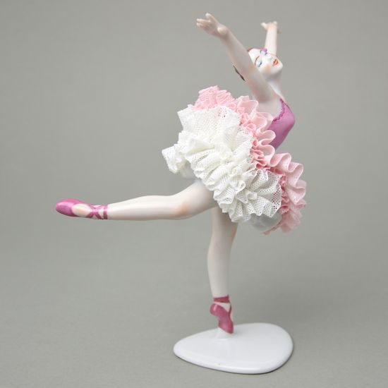 Ballerina with lace 18 x 12 x 23 cm, Kurt Steiner, Porcelain Figures Unterweissbacher