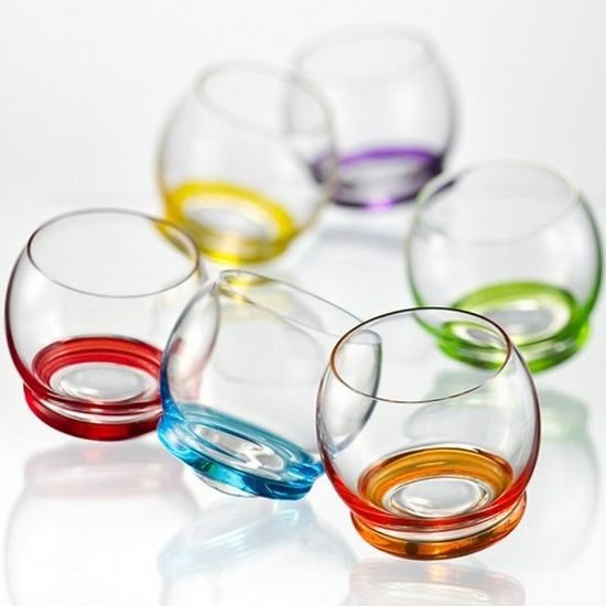 Whisky crystal glass Crazy coloured 390 ml, 6 pcs., CRYSTALEX