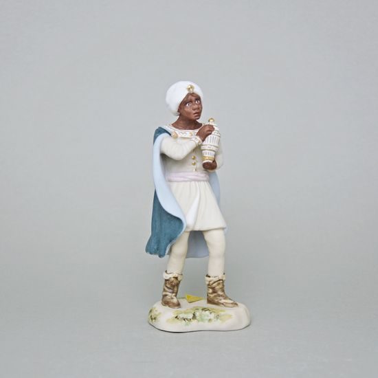 Král Baltazar, 7 x 7,3 x 17,5 cm, Biskvit + Saxe, Porcelánové figurky Duchcov