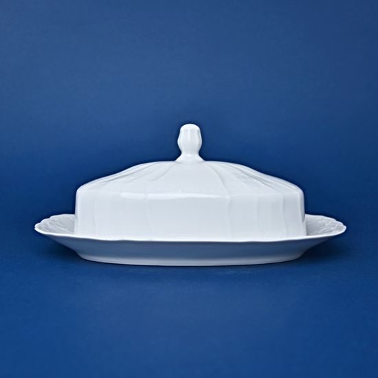 Butter dish COVER (LID), Thun 1794, karlovarský porcelán, BERNADOTTE white