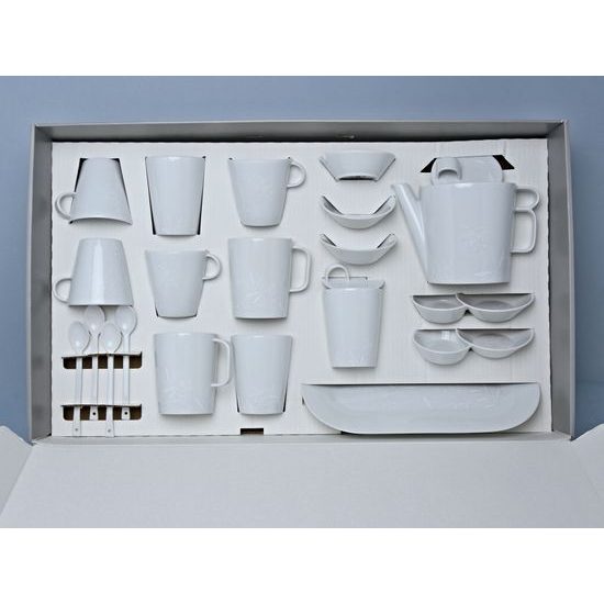 Bohemia White DECOR, Čajová souprava, design Pelcl, Český porcelán a.s.