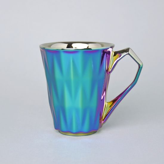 Hrnek Diamond Green Titan, zelená a platina, 250 ml, porcelán Goldfinger