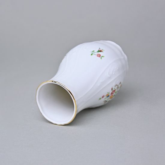 Vase 11,5 cm, Thun 1794 Carlsbad porcelain, BERNADOTTE flowers with gold