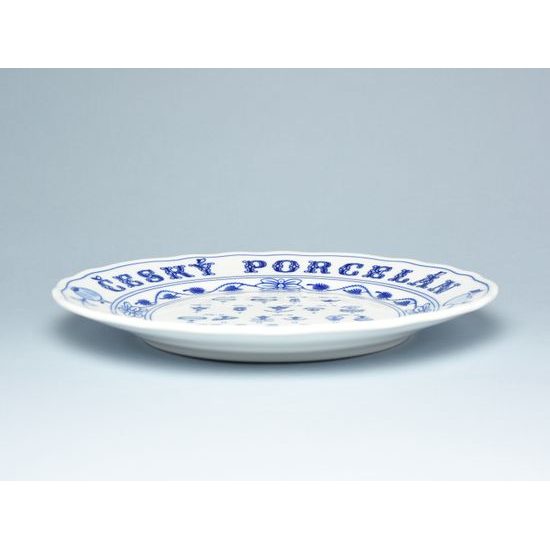 Plate pendent - back stamps review 26 cm, Original Blue Onion Pattern, QII