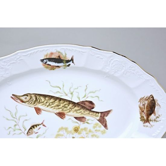 Mísa oválná 34 cm, Thun 1794, karlovarský porcelán, BERNADOTTE rybářská