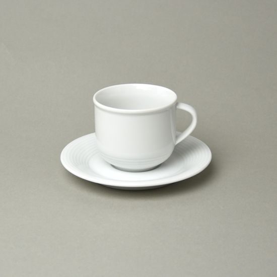 Cup coffee 175 m + saucer 14 cm, Thun 1794 Carlsbad porcelain, Catrin white