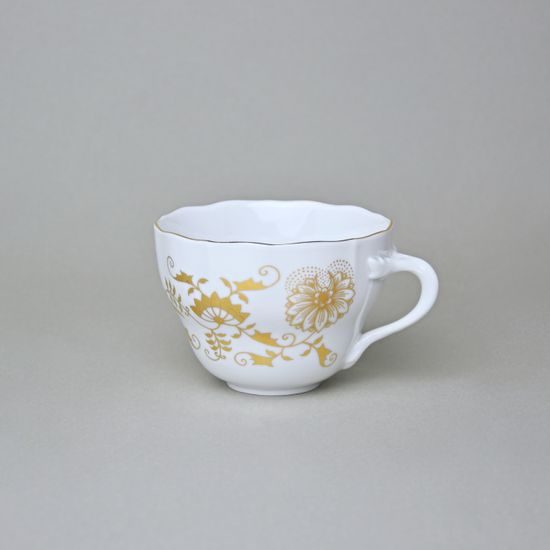 Šálek vysoký B, 210 ml na kafe, zlatý Cibulák, Český porcelán z Dubí