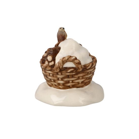 Figurka Košík s dřívím 5 / 5 / 4,5 cm, kamenina, Goebel