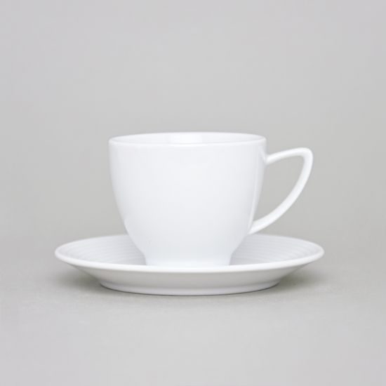 Cup cofffee 140 ml + saucer 135 mm, Lea white, Thun 1794 Carlsbad porcelain