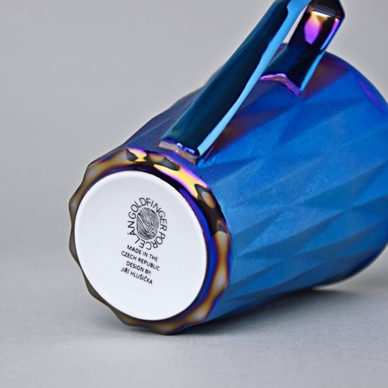 Mug Diamond Blue Titan, MATTE Blue And Platinum, 250 ml, Goldfinger porcelain