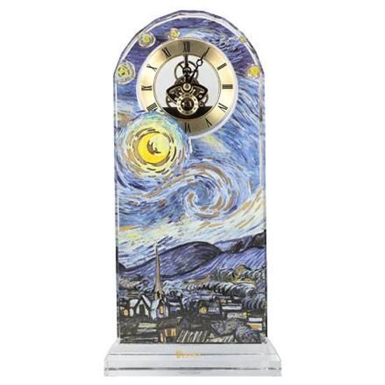 Desk clock V. van Gogh - Starry Night, 15 / 6 / 32 cm, Glass, Goebel