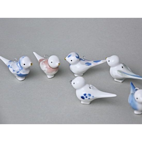 Porcelain Decoration - Bird small, 16,2 cm, different colors, Goldfinger porcelain