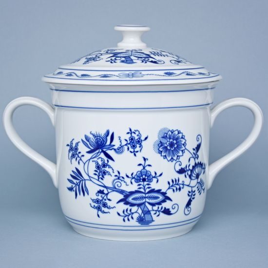 Mug "Český" with 2 handles 3 l and lid, Original Blue Onion Pattern
