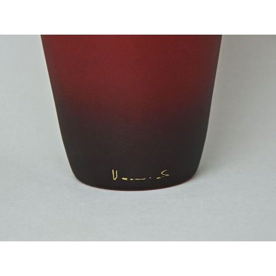 Studio Miracle: Váza rudá, 37,5 cm, ruční dekorace Vlasta Voborníková