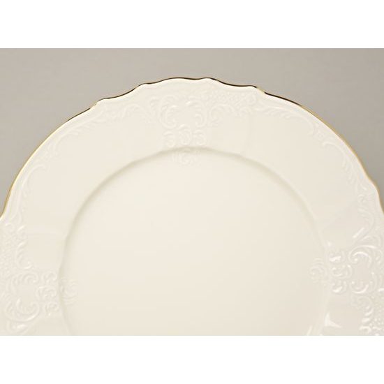 Plate dining 27 cm, Thun 1794 Carlsbad porcelain, BERNADOTTE ivory + gold