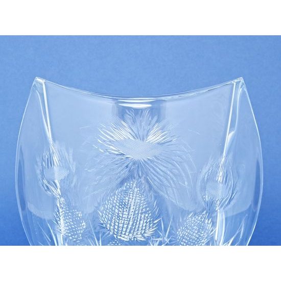 Crystal Hand Cut Vase ORBIT- Thistle decor, 240 mm, Crystalite BOHEMIA