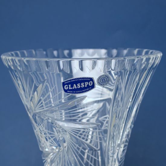 Crystal Hand Cut Vase X, Pinwheel, 255 mm, Crystal BOHEMIA