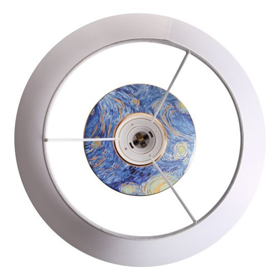 Table lampe V. van Gogh - Starry Night (white), 40 / 40 / 47,5 cm, Porcelain, V. van Gogh, Goebel