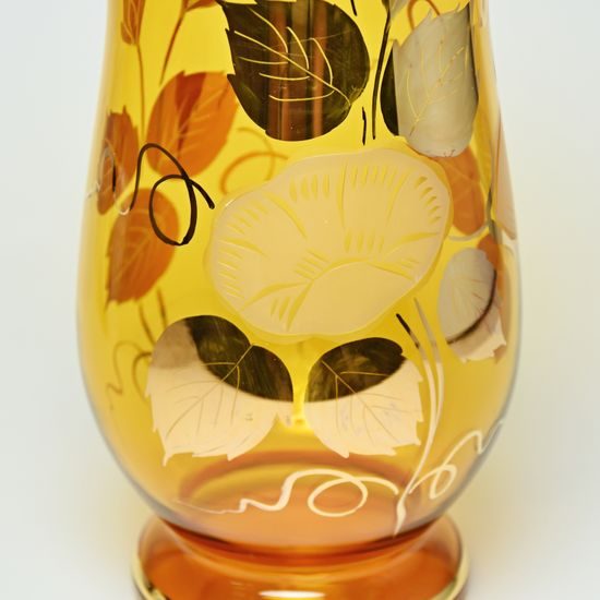 Egermann: Vase Amber Yellow, h: 26 cm, Crystal Vases Egermann