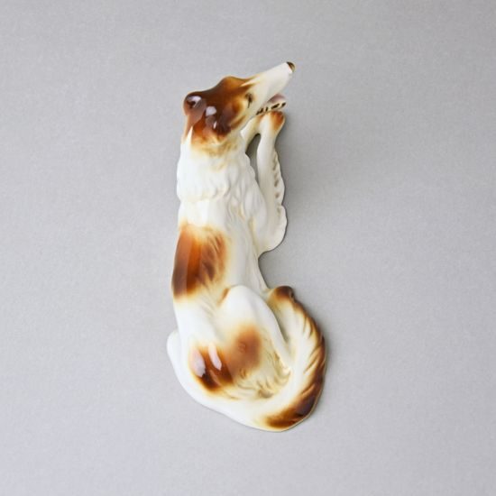 Chrt ležící 19 x 7,5 x 9,5 cm, Luxor, Porcelánové figurky Duchcov