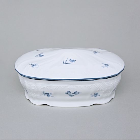Candy jar 2,1 l, Thun 1794, Carlsbad Porcelain, BERNADOTTE blue flower