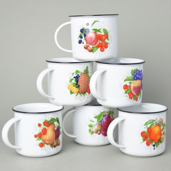 Mug Tina big 0,38 l, 6 pcs. fruits decor set., Český porcelán a.s.