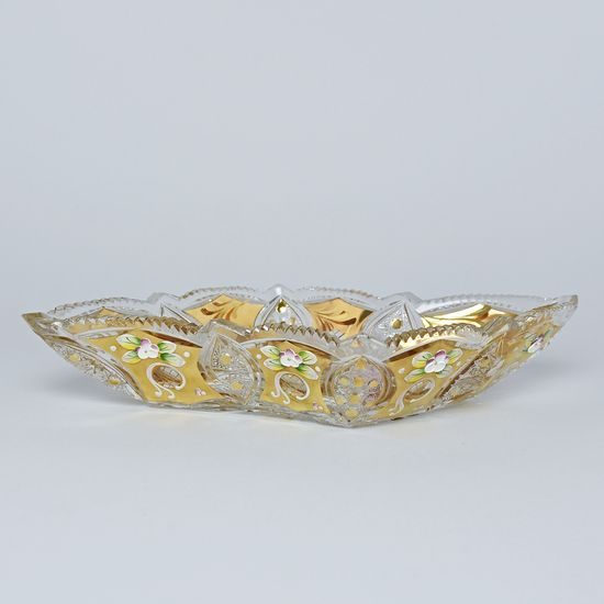 Cut Crystal Bowl Eso, 340 mm, Gold + Enamel, Jahami Bohemia