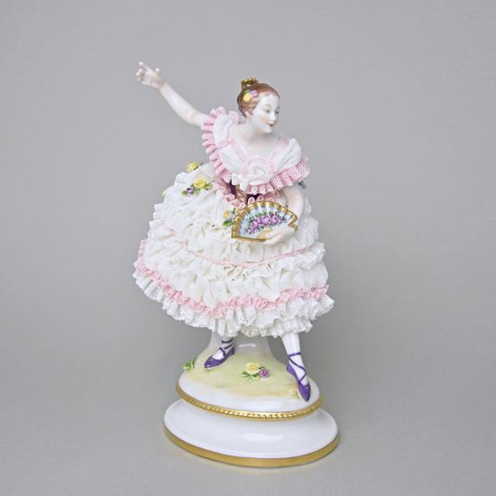 Fanny Elsser, figurka 16 x 11 x 20 cm, Hugo Meisel, Porcelánové figurky Aelteste Volkstedter
