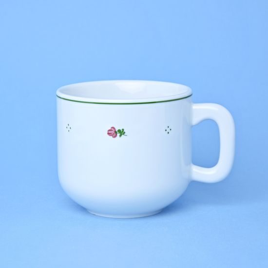 Mug 400 ml, Benedikt red flowers + green, G. Benedikt 1882